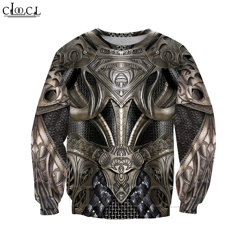 Мужская толстовка CLOOCL Chainmail Knight Armor с 3D принтом Knights Templar Harajuku модная куртка