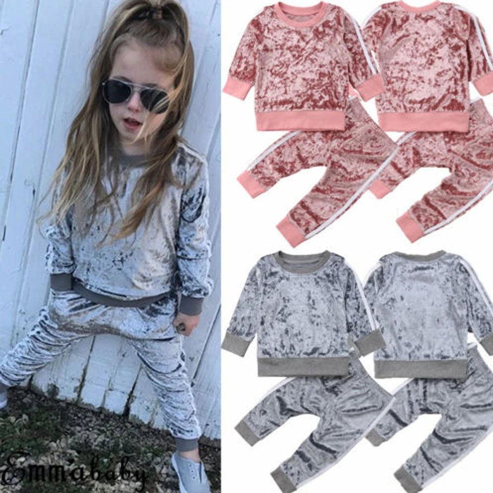 baby girl velvet tracksuit