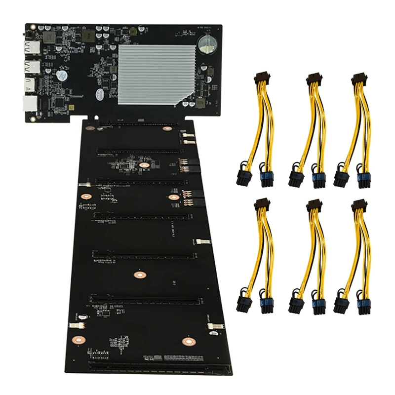 Оригинальная материнская плата для майнинга BTC 6 карт PCIE X16 графический слот 70 мм