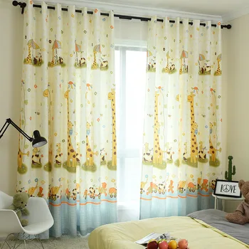 

Cartoon Giraffe Print Full Shade Curtains for Living Dining Room Bedroom.