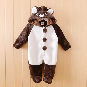 

Cartoon Bear Baby Girl Boy Clothes Kigurumi Onesie Cute Newborn Baby Romper Flannel Jumpsuit Baby Onesies Rompers Outfit