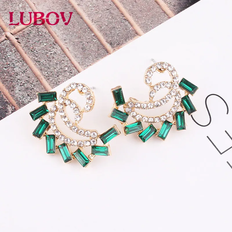 

2020 Heart Shape Resin Crystal Pendant Piercing Earrings Love Statement Stud Earrings Hot Valentine's Gift Jewelry for friend