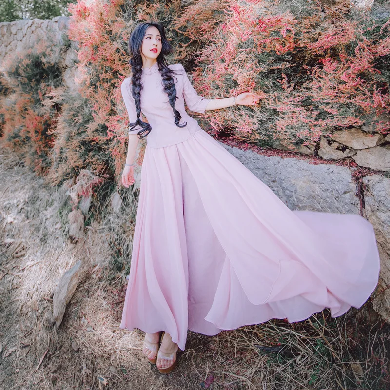 

Retro the Republic of China-Style Two-Piece Dress Outfit