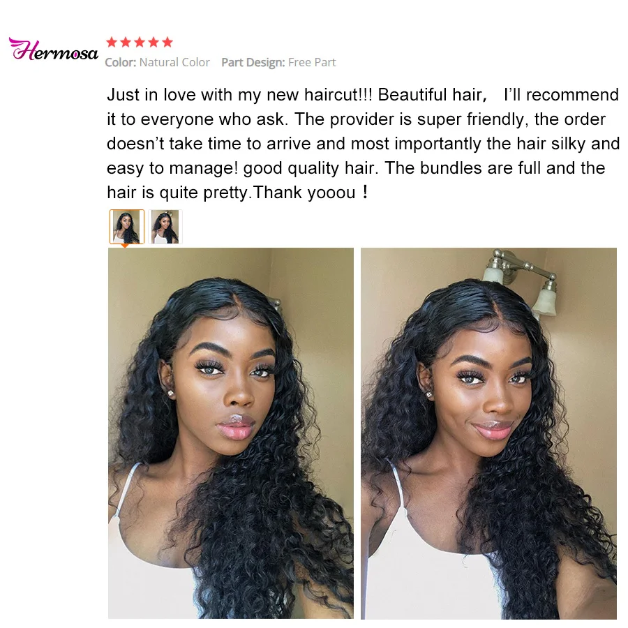 Hermosa Deep Wave Bundles With Closure Brazilian Hair Weave Bundles With Closure Human Hair 3 Lace Non Remy