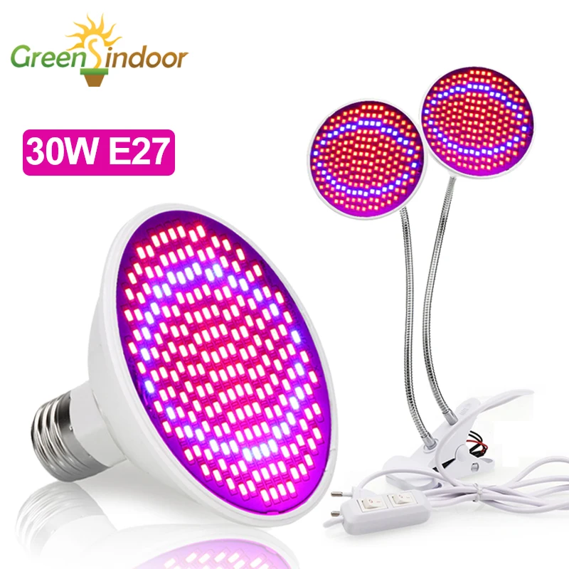 E27 Led Grow Light Bulbs For Plant Growth Growing Lamps 30w Full