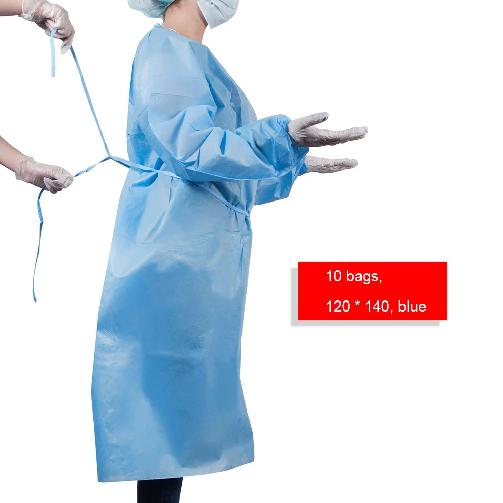 

10Pcs Disposable Bandage Coveralls Gown Anti Dust Isolation Clothes Labour Suit Non-woven Security Protection Safety Clothing