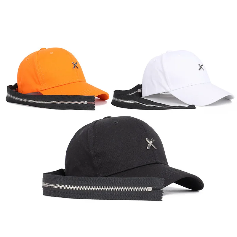

2009 New Korean Street Zipper Baseball Cap Personality Ribbon Star Cap Hip-Hop Duck Tongue Cap Shade