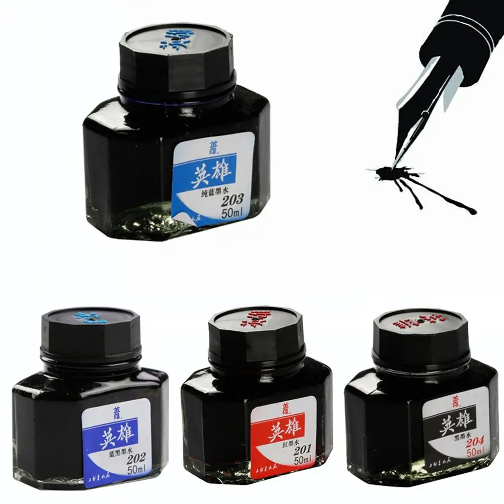 New 50ML Calligraphy Fountain Pen Smooth Ink Glass Bottle School Office