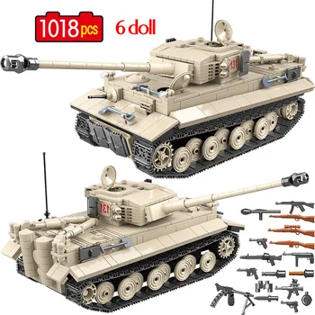 

1018 Pcs Military German Tiger 131 Tank Building Blocks Army WW2 Soldier Weapon Bricks Education Toys for Boys