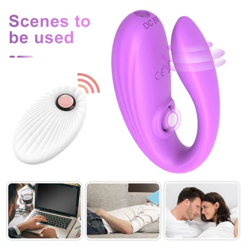 U-shaped Vibrator Wireless Remote Control Dildo G Spot Female Masturbation Wearable Vibrating Egg Double Vibrators Adult SexToys 5