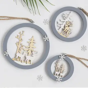 

Wooden Elk Pendant INS Door Winter Hotel Party Supplies Wooden Elk Hanging Christmas Tree Pendant Home Decor Wall Hangings