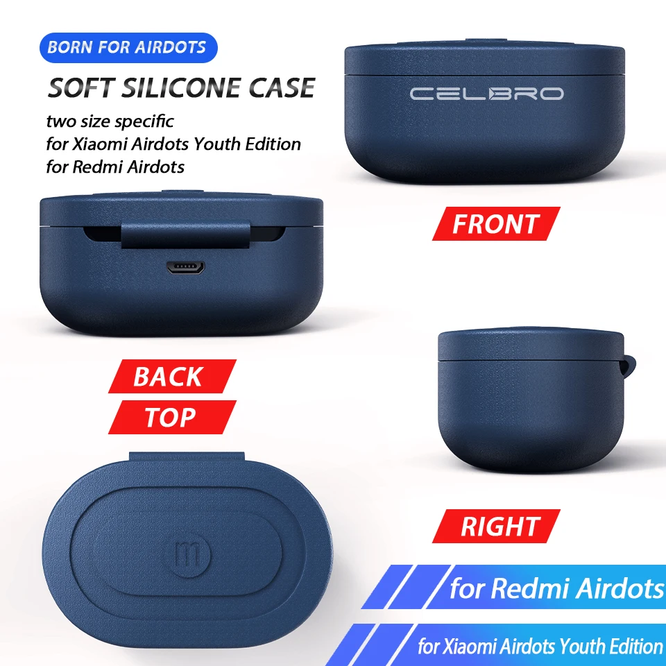 Silicone Case Protective Cover for Xiaomi Airdots Redmi Air Dots Pouch Accessories Youth Edition Silicon Wireless Headphone Case