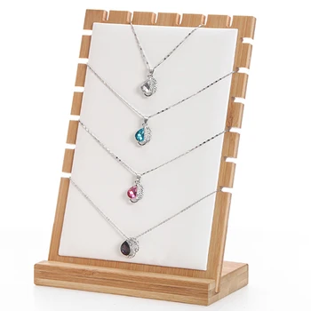 

Simple Display Rack Jewelry Stand Space Saving Desktop Bracelet Shop Shelf Home Practical Necklace Holder Natural Bamboo Chain