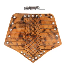 Biker Wide PU Leather Net Shaped Arm Bracer Arm Gauntlet Wristband Cuff