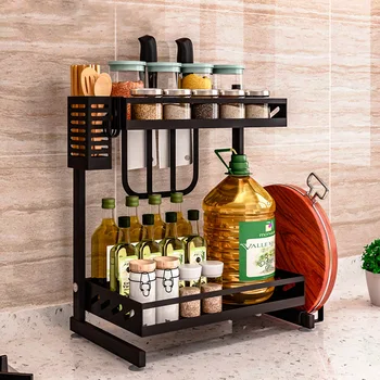

Stainless steel kitchen racks seasoning seasoning rack seasoning rack seasoning rack multi-layer sauce storage rack