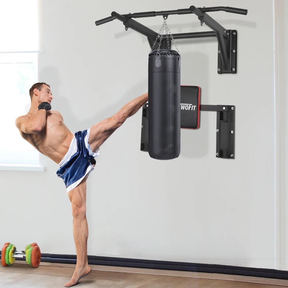 Wall Mount Pull Up Bar Dip Station Horizontal Bar Chin Up Bar
