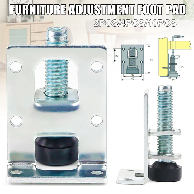 

2/4/10pcs Leveler Heavy Duty Small feet for Table Shelf Units Cabinet Adjustment Anti-slip Pad TP899