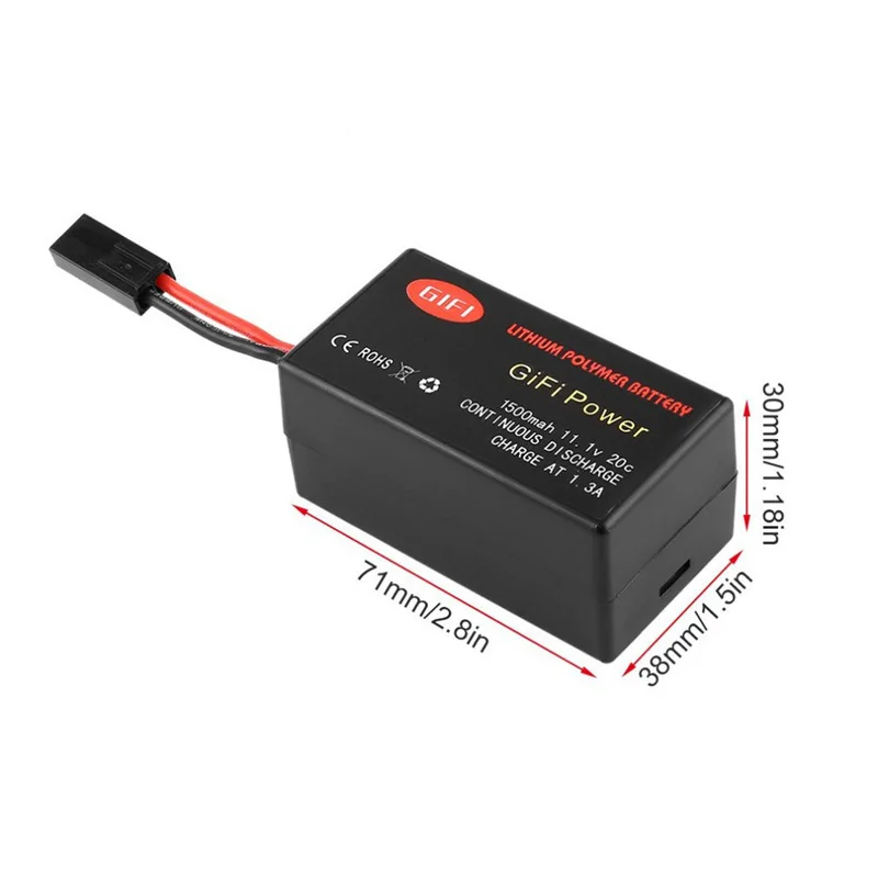 Batterie Lipo 11.1V 1500mAh pour Parrot AR.Drone 2.0 tenue en main, illustrant sa taille compacte pour une autonomie longue durée.