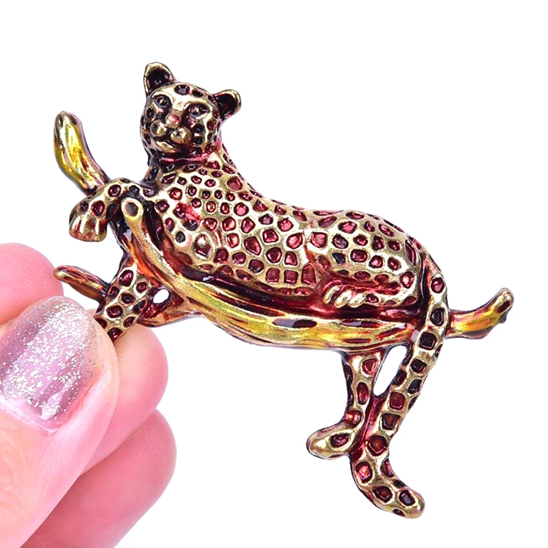 Модная винтажная леопардовая брошь на булавке для воротника украшения значок