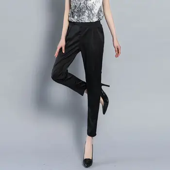 

Hot Sale Harem Pants Women 2020 new OL Pants Casual Pencil Pants Elastic High Waist Silk Work Pants Capris Plus Size 4XL