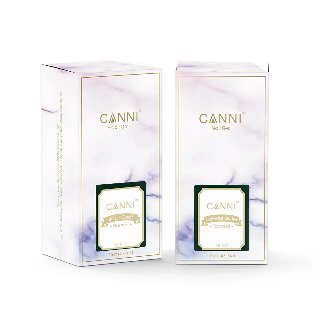 CANNI 16ml BaseCoat Topcoat Functional Gel Thick Basecoat Primer Diamond Glitter Matt Topcoat Nail Art UV LED Nail Polish Set 2