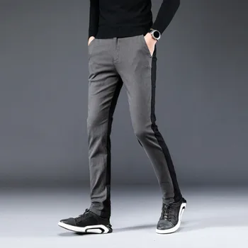 

Spring and autumn winter thick cotton casual pants Men's Slim Feet Loose Stretch Quick-drying Pants Men's Pants Trousers