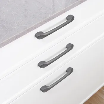 KKFING Modern Simple Starry Gray Cabinet Knobs and Handles Aluminum Alloy Drawer Pulls Kitchen Cupboard Door Knobs Hardware