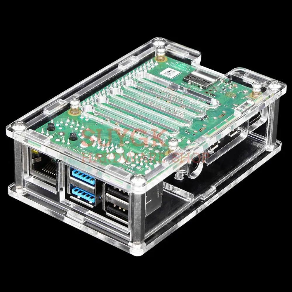Пластиковый корпус для Raspberry PI 4 1 ГБ/2 ГБ/4 ГБ|Аксессуары демонстрационных стендов|