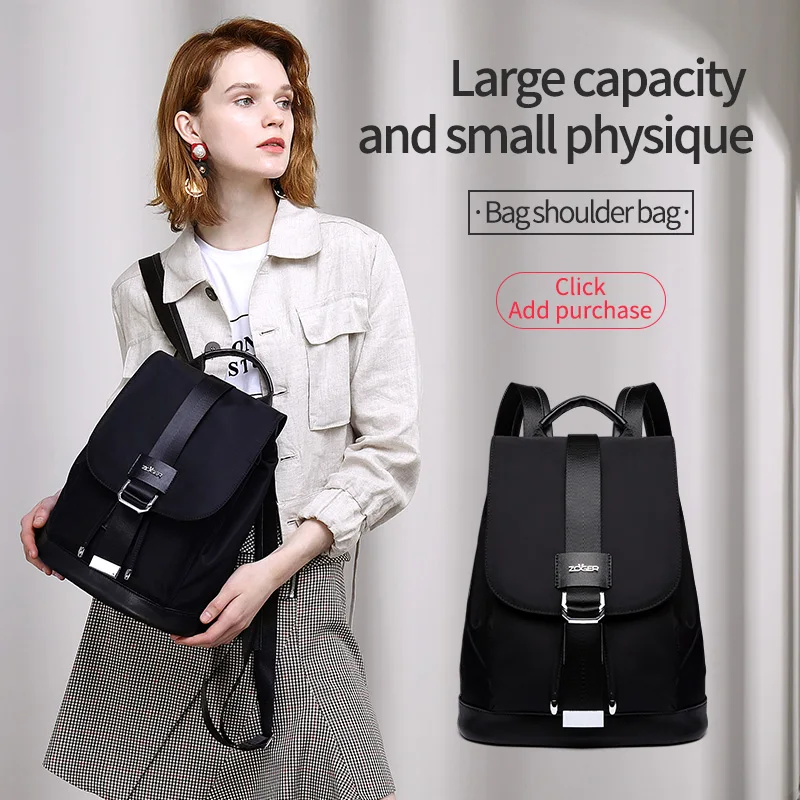 hot! Women's Backpack Student Bag Teen Girl Nylon Buckle Design Black Femme Mochila Women's Backpack Fashion Sac A Dos