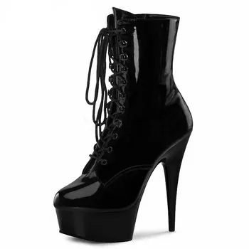 

Fashion Sexy Female 8 inch High Heel Platform Ankle Boots For Women Autumn Winter Shoes Black Pole Dancing Boots Night Shoes