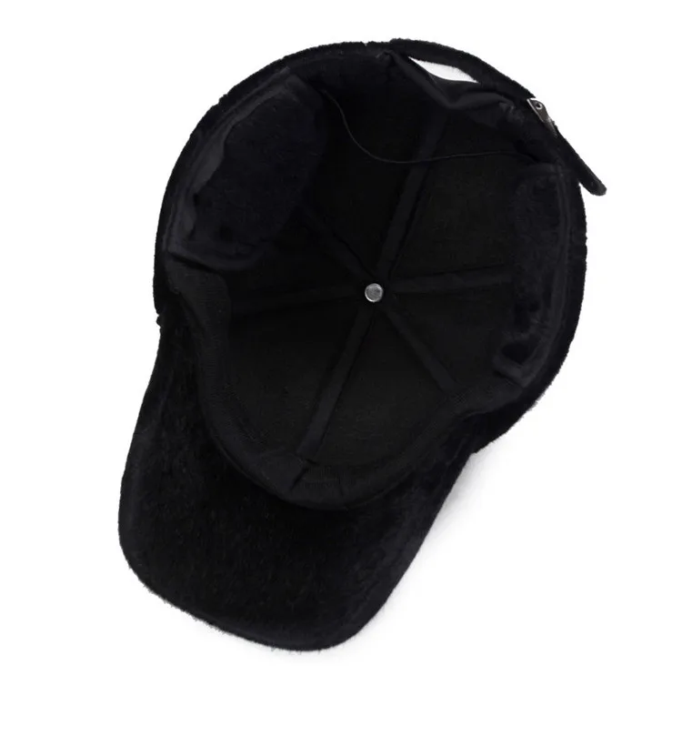 Лиам зимняя бейсбольная Кепка из искусственного меха Snapback уличная модная теплая шапка для папы с ушками черный, серый