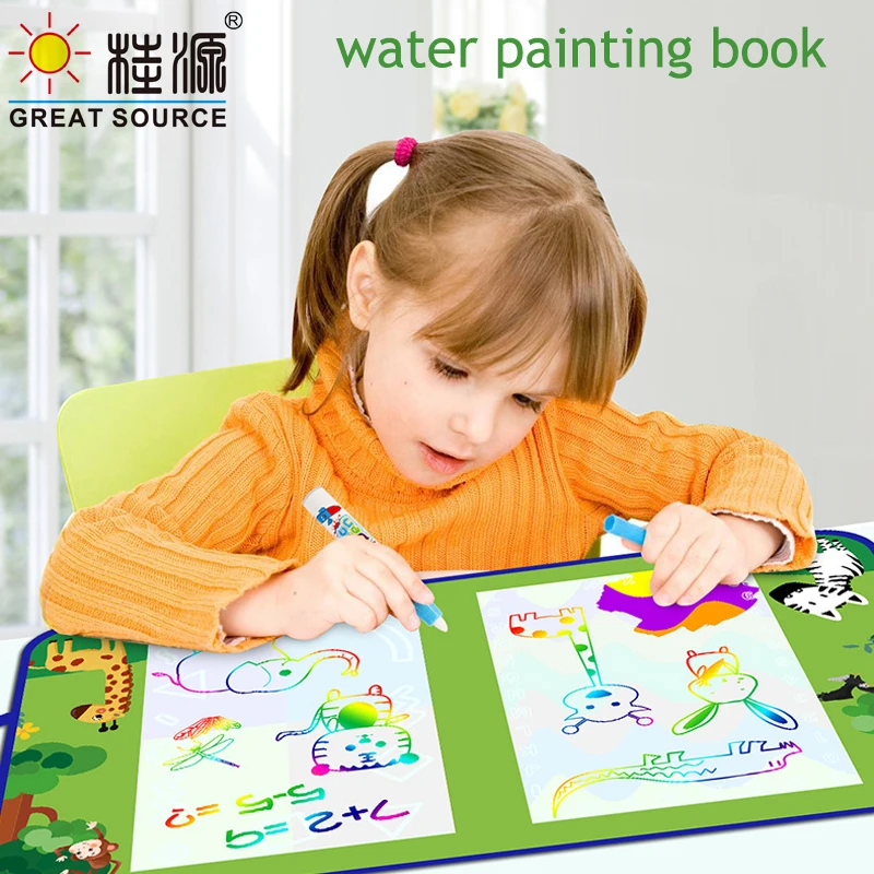 

Magic Water Drawing Book Coloring Book Board With handle Baby Doodle Magic Pen Painting Drawing Book For Kids Toys Birthday Gift