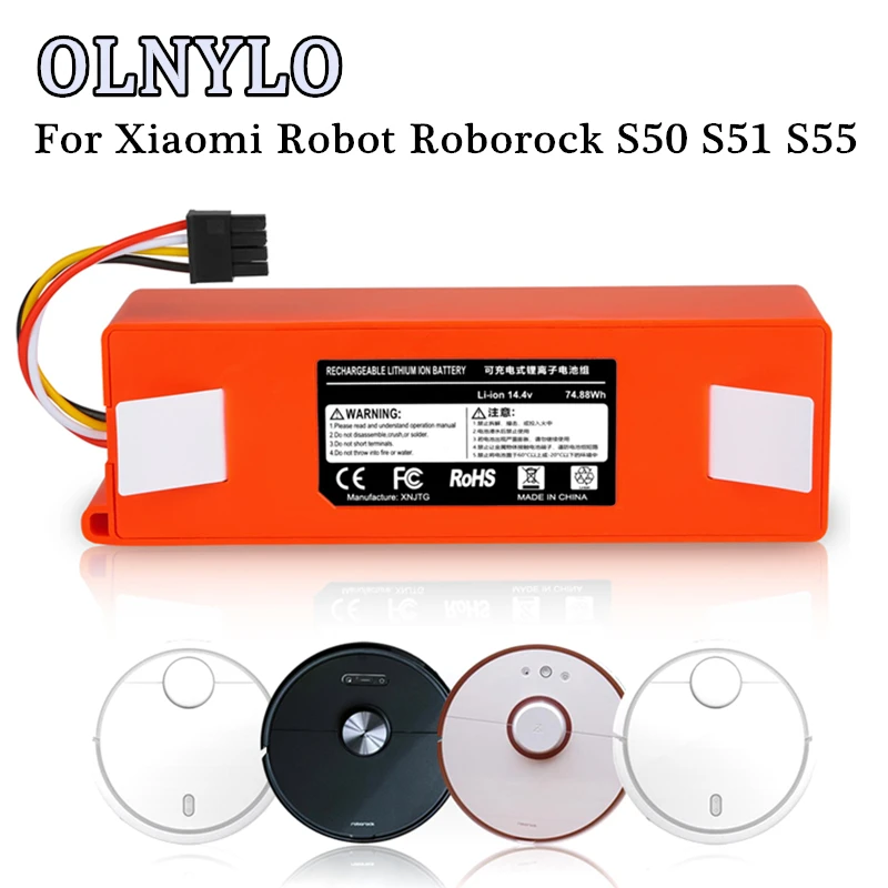 Запасные части для робота пылесоса Xiaomi Roborock S50 S51 S55 14 4 В 6500 мАч|Перезаряжаемые