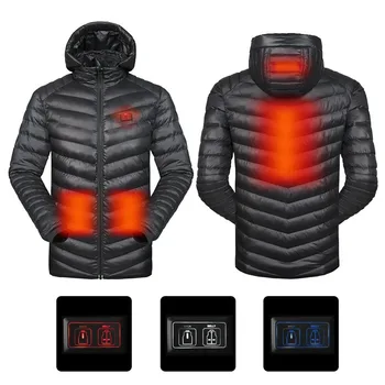 

2019 Men Winter Waterproof Softshell USB Heated Jacket Outdoor Hunting Camping Rain Jacket Men 3 in 1 Windbreaker SA-8