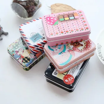 

Cute Tins Box Cartoon Shape Candy Card Iron Box Retro Rectangular Storage Box Container Gift