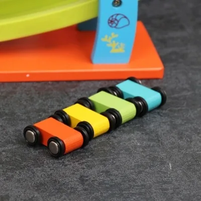 New Style Creative Children Wooden Rail Car Huan Wood Garden Four Layer Slippery Cars Parent And Child Interactive Game hua xian