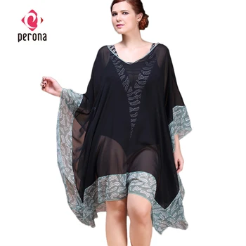 

Vintage Chiffon Beach Cover Up Dress Waist Gathers Beach Wrap Transparent Sleeveless Loose Women's Beach Wear Sunscreen Cover-up