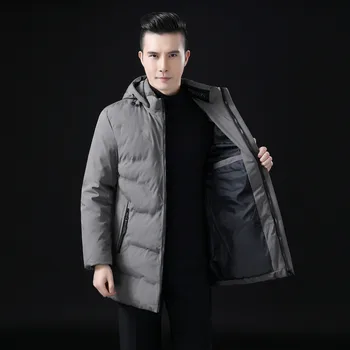 

Color: Grey Black New Men's Cotton clothing Men's Thick Cotton jacket Men's Long Hooded jacket More sizes XL-4XL