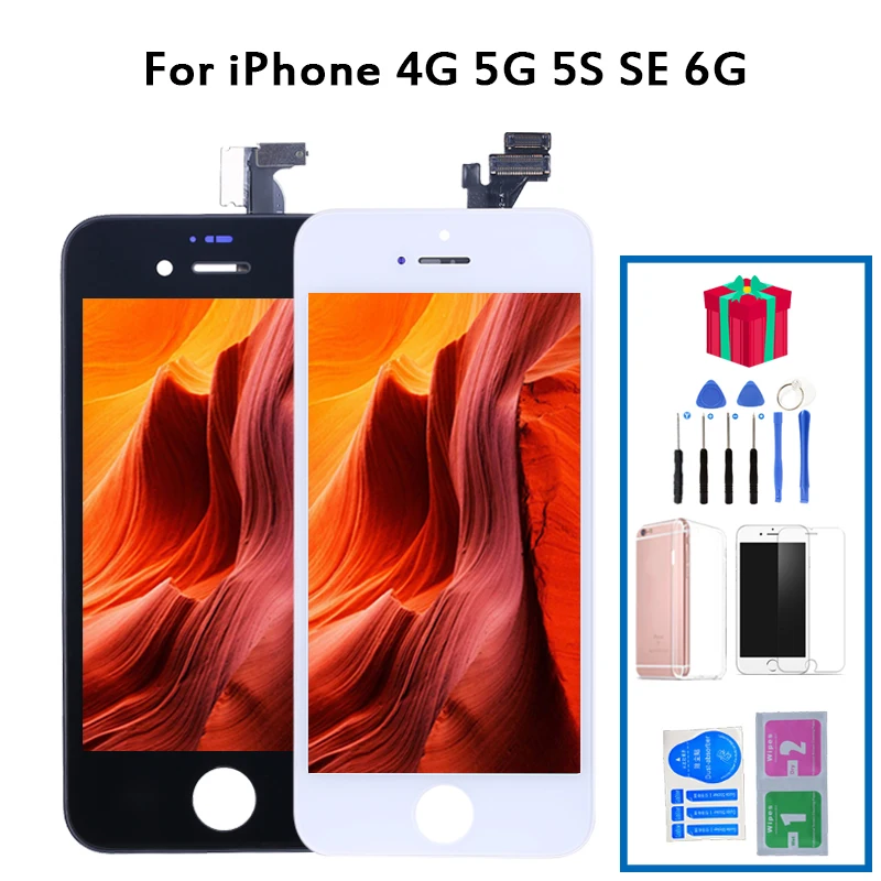

AAA+++ White&Black Brand New For iPhone 4 5G 5S 6 LCD Display Touch Screen Digitizer Assembly For iPhone6 4.7'' No Dead Pixel