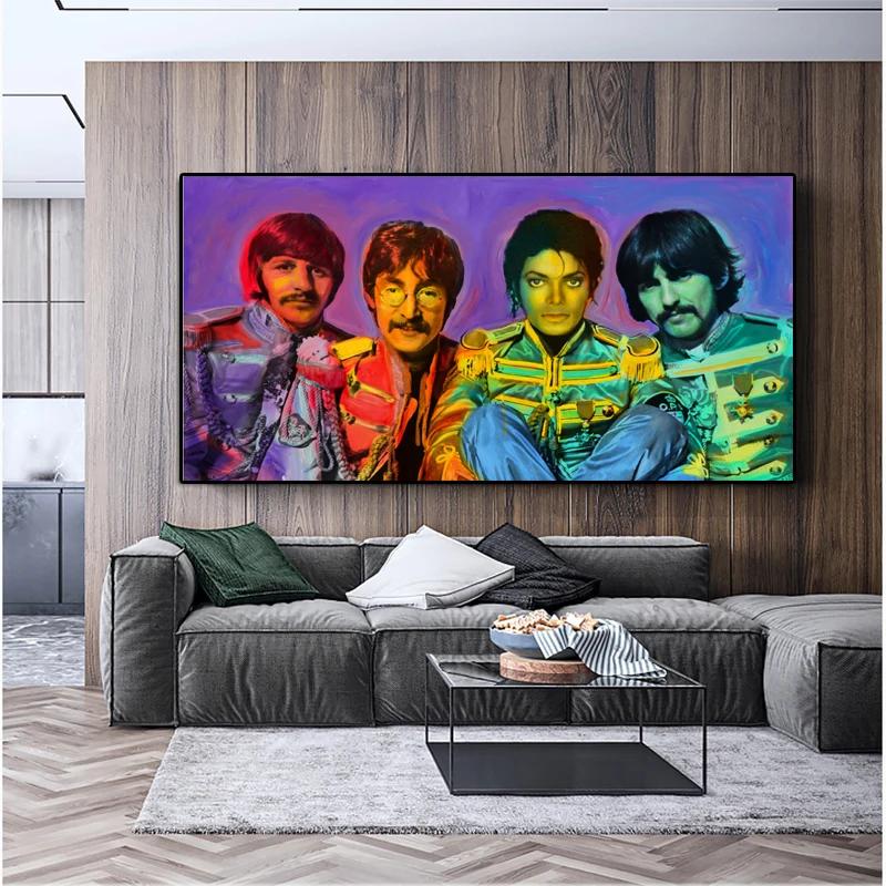 Wall Art известный Звезда Майкл Джексон Плакат Картина маслом Печать на холсте холст Современные настенные картины для Гостиная Куадрос