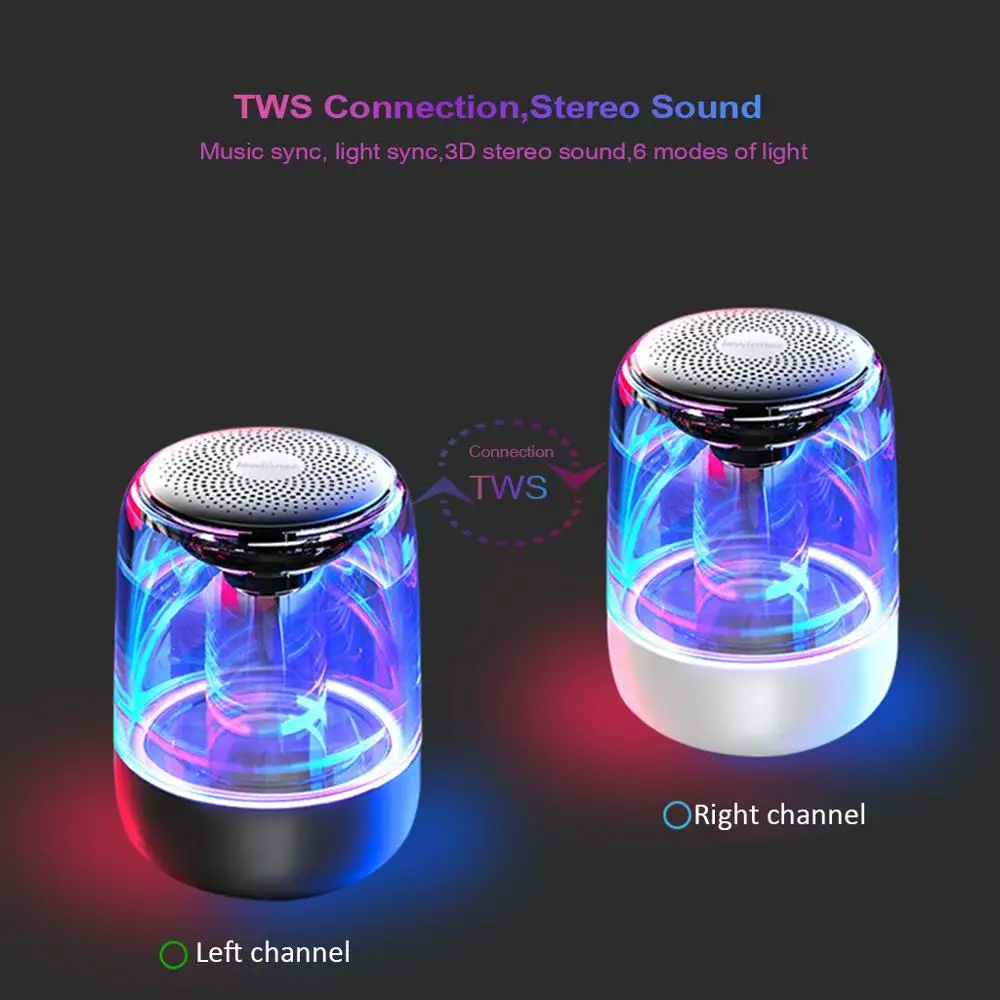 Lewinner C7 Bluetooth V5.0 Wireless Speakers HiFi Stereo Column Portable Speaker Romantic Colorful Light with Microphone Lewinner C7 Bluetooth V5.0 Wireless Speakers HiFi Stereo Column Portable Speaker Romantic Colorful Light with Microphone