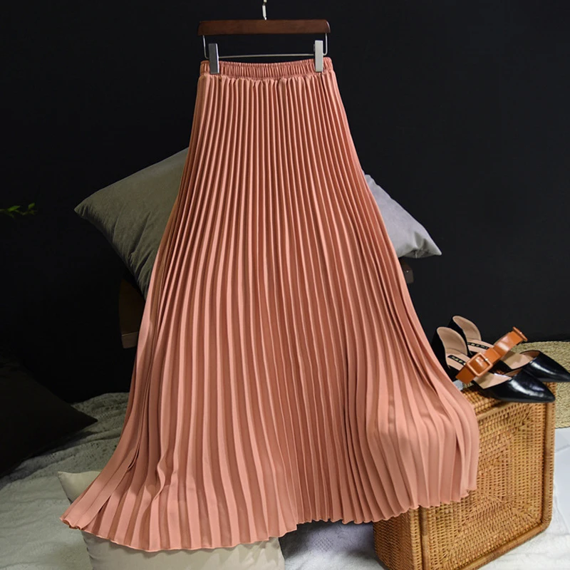 Pink skirt Мусульманская плиссированная абайя модная мусульманская юбка Jupe Musulman Одежда Женская длинная юбка для мусульманских - Цвет: Pink skirt