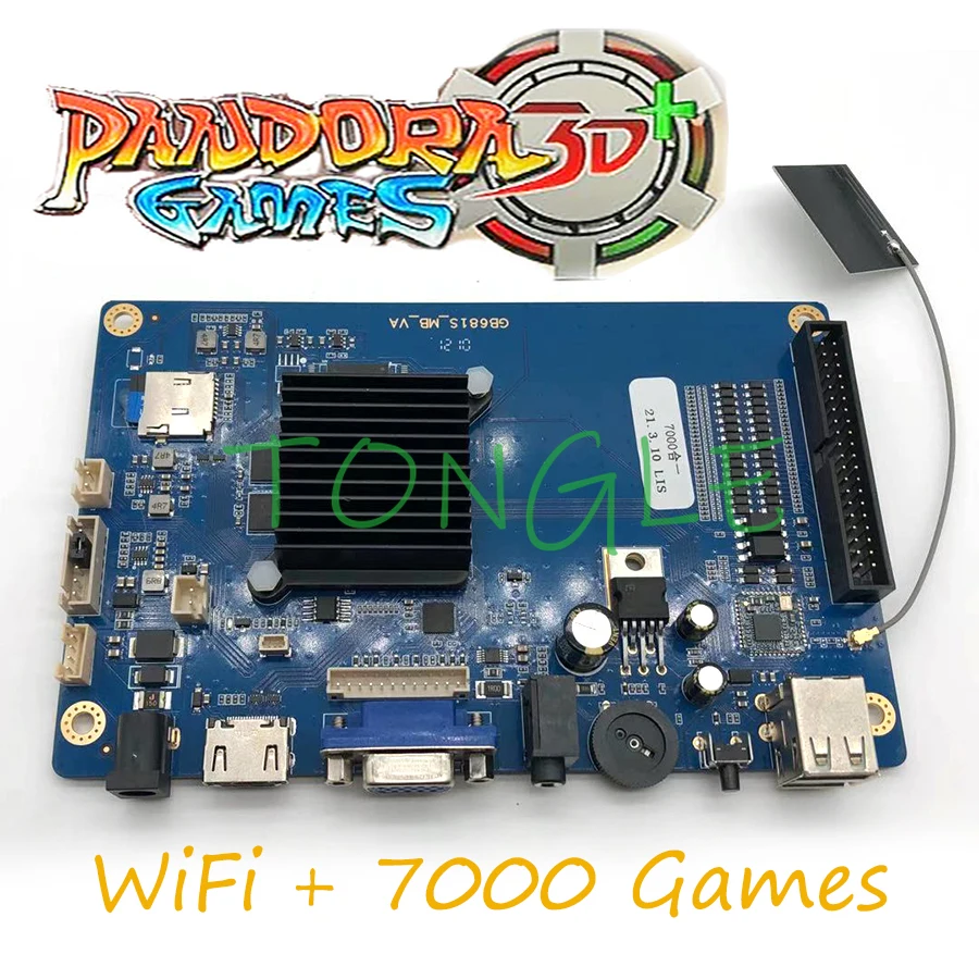 판도라 박스 3d Saga EX 7000 In 1 게임 내장 64g Wifi 저장 기능, 멀티 플레이어 조이스틱 아케이드 게임 콘솔  PCB 비디오-Freehip.co.kr