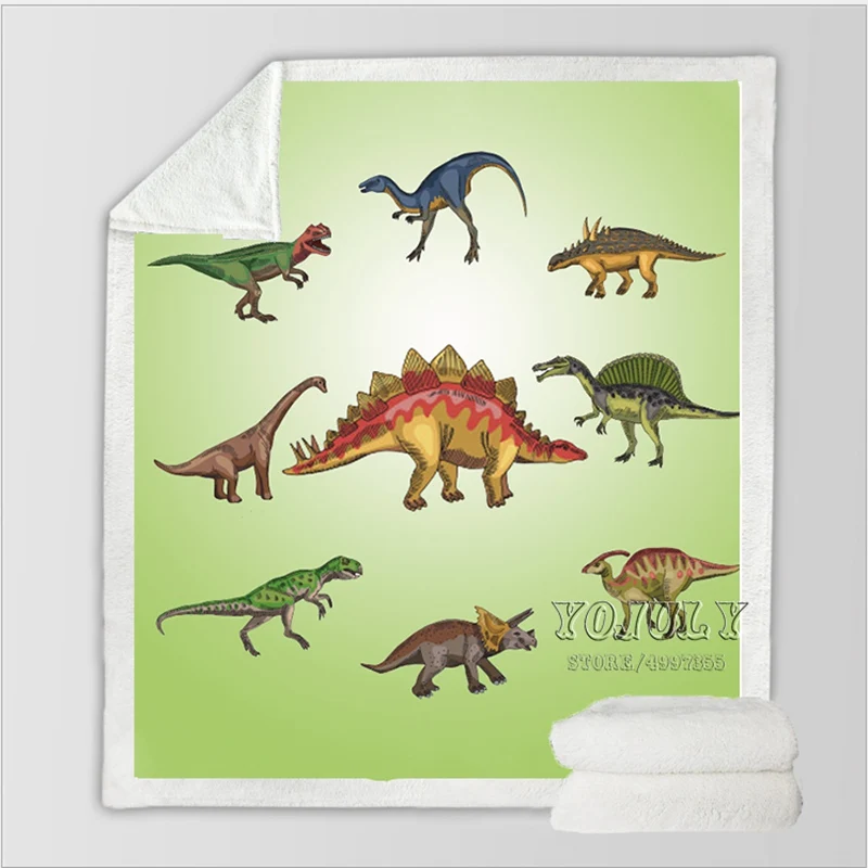 YOJULY мультфильм dinosa harajuku для детей и взрослых 3D печатных одеяло диване пододеяльник теплое постельное белье модное офисное одеяло для короткого сна K16 - Цвет: 1