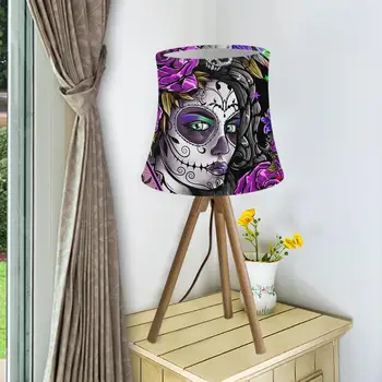 

Skull Day of the Dead Purpe Gothic Style Modern Lamp Shades for Table Lamp Home Lighting Decor Washable Lamp Mini Fabric Covers