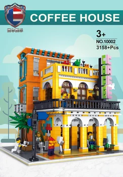 

MOC Creator expert City Series view Cafe Store Shop Building Blocks With Figures Eduaction Toys For Kids Gifts