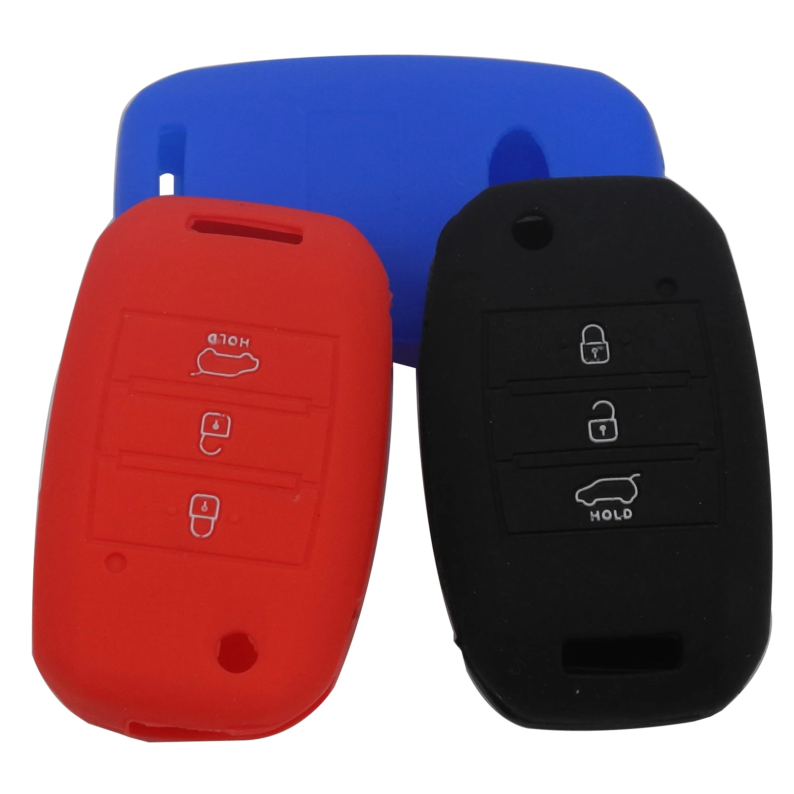 10pcs 3 Buttons Silicone Folding Car Key Cover For KIA Sid Rio Soul Sportage Ceed Sorento Cerato K2 K3 K4 K5