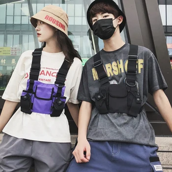 

Chest Bag Women Hip-Hop Tide Brand Vest Multi-Function Functional Chest Bag Tooling Vest Backpack