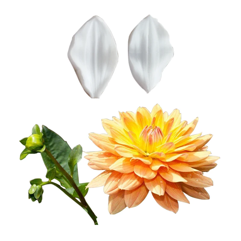 

Dahlia Petal Veiner Silicone Mold Chocolate Fondant Gumpaste Sugar Clay Flower Mould Cake Decorating Tools M2179