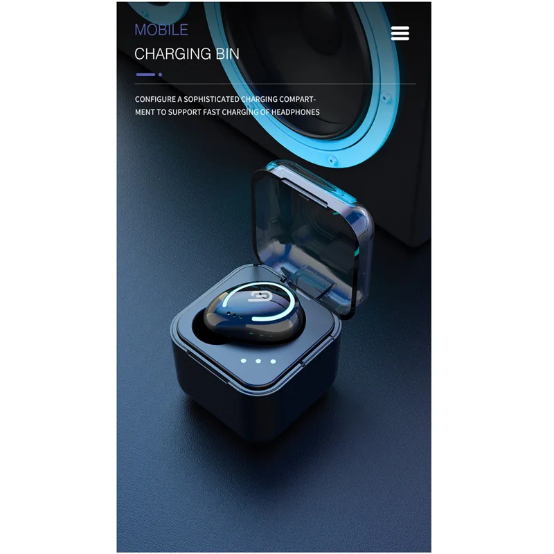 Фото Мини беспроводные Bluetooth 5 0 одиночные наушники с мобильным зарядным ящиком Мини беспроводные Bluetooth 5 0 одиночные наушники с мобильным зарядным ящиком
